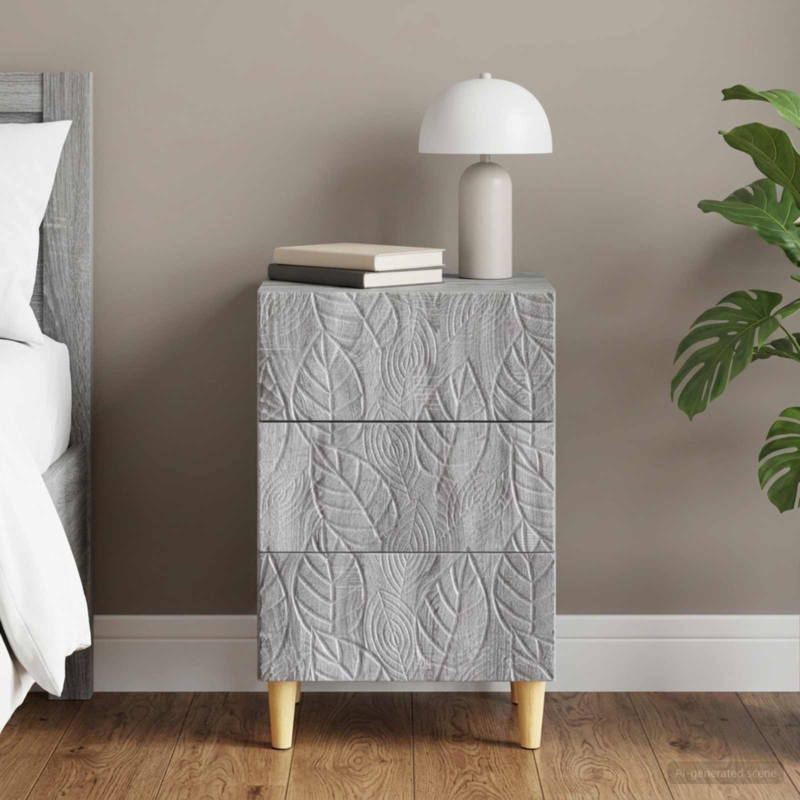 vidaXL Stolik nocny Szary Sonoma 43 x 39,5 x 66,5 cm