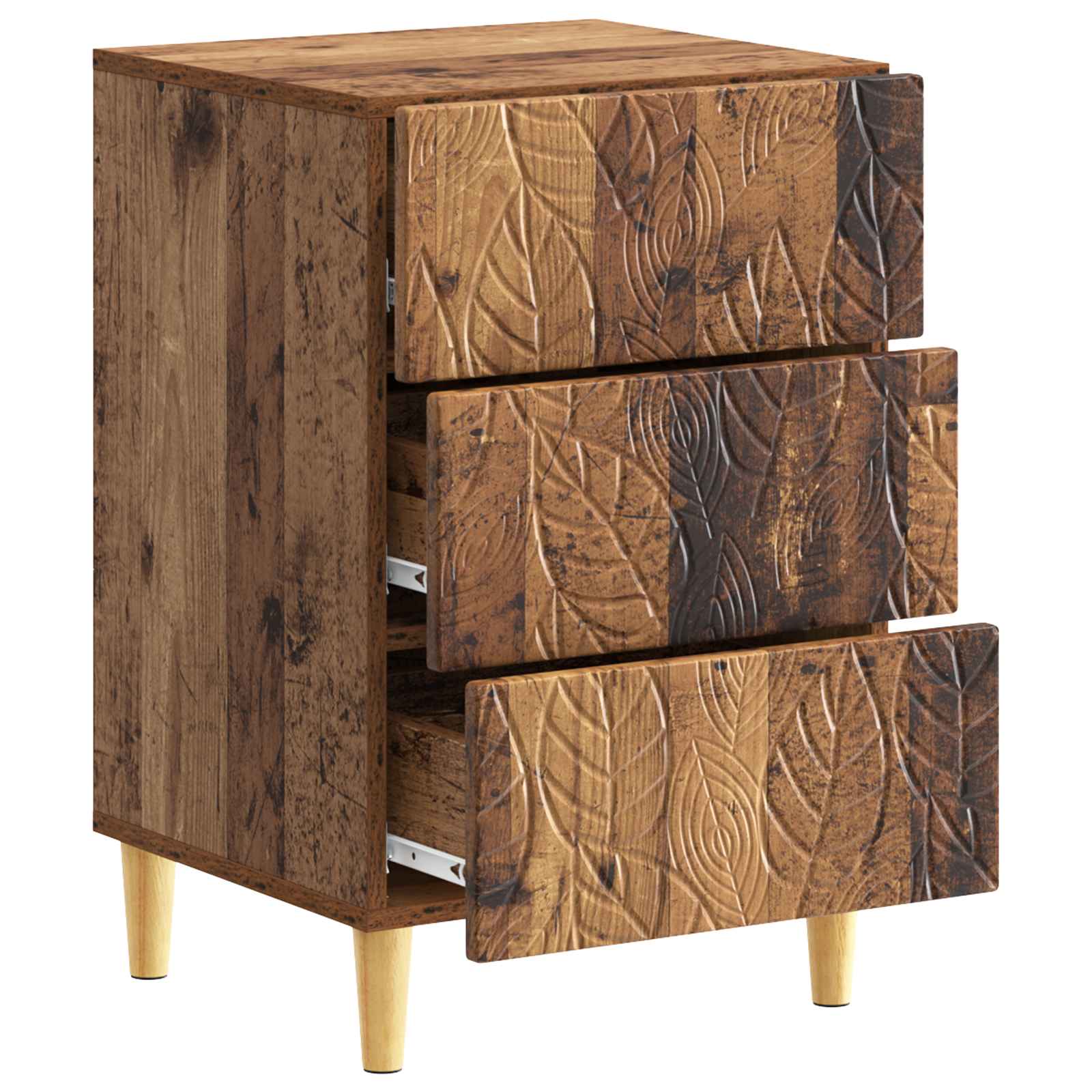 vidaXL Stolik nocny Stare drewno 43 x 39,5 x 66,5 cm
