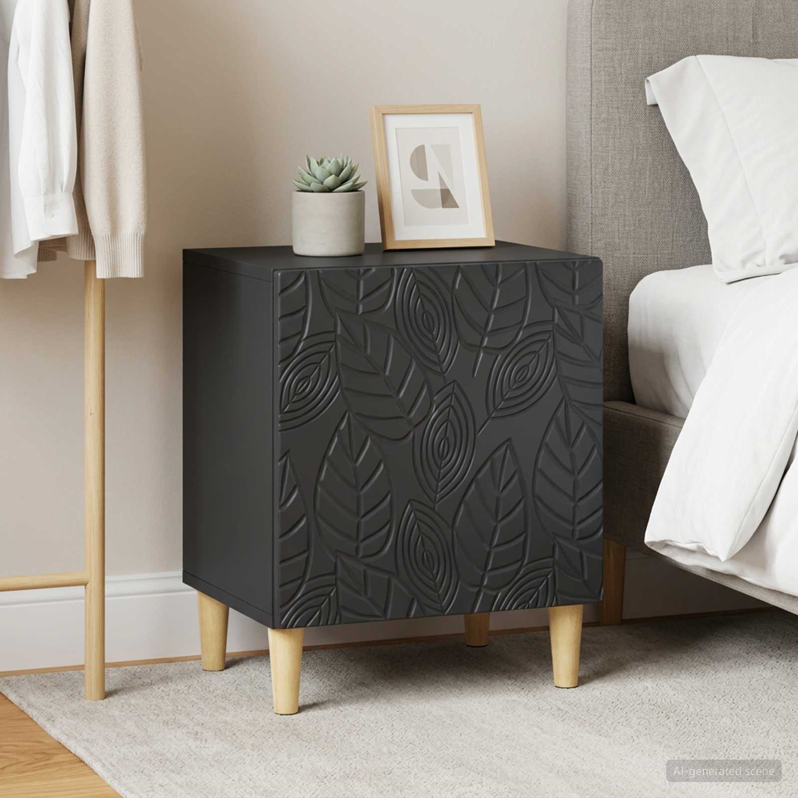 vidaXL Stolik nocny 2 szt. Czarny 43 x 34,5 x 50 cm