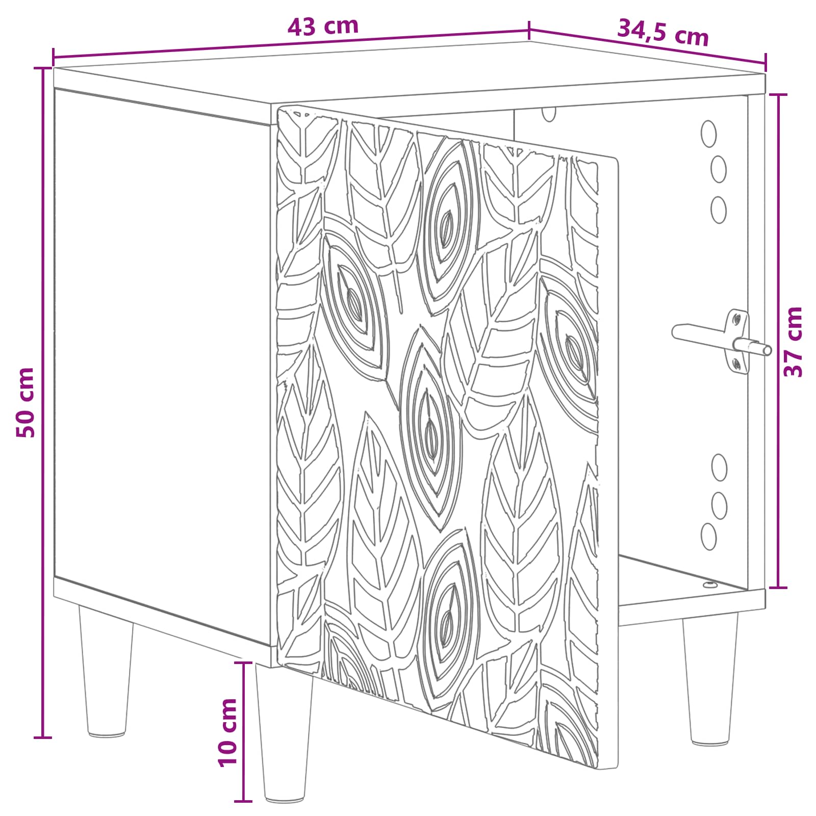 vidaXL Stolik nocny Szary Sonoma 43 x 34,5 x 50 cm Drewno inżynieryjne
