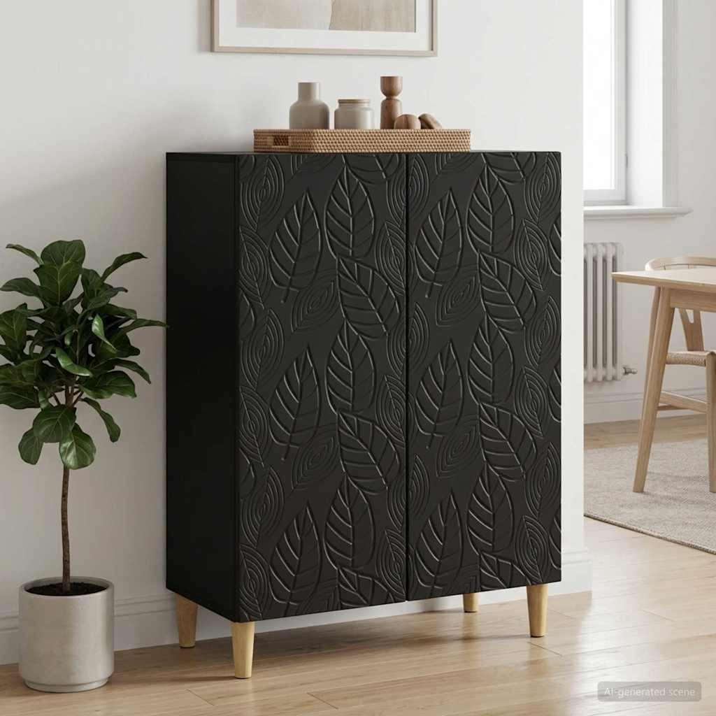 vidaXL Bufet Czarny 66 x 34,5 x 90 cm Drewno inżynieryjne