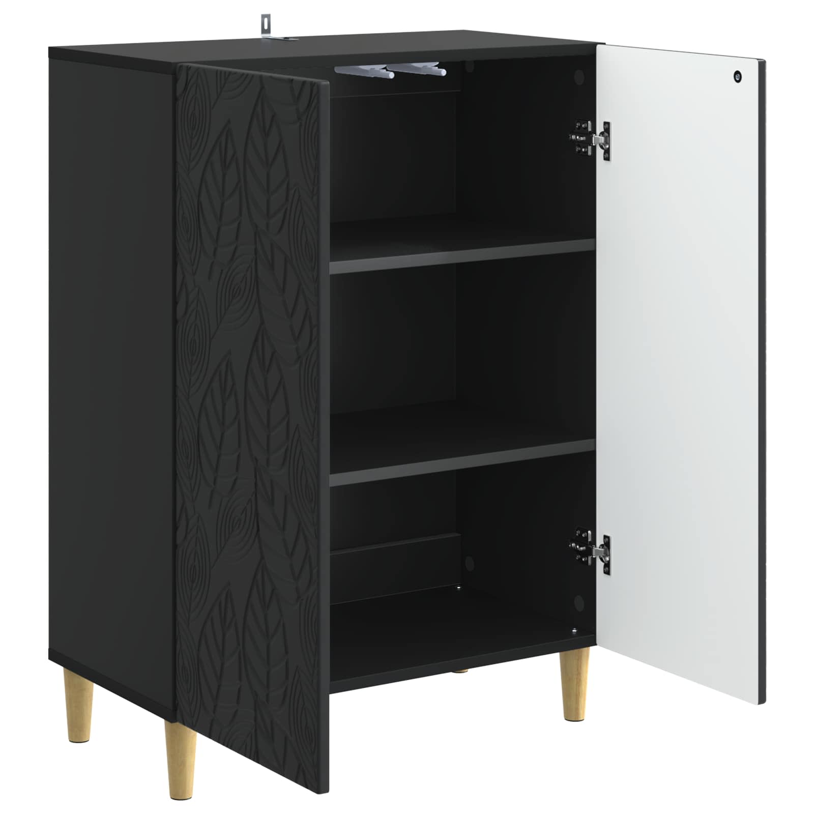 vidaXL Bufet Czarny 66 x 34,5 x 90 cm Drewno inżynieryjne