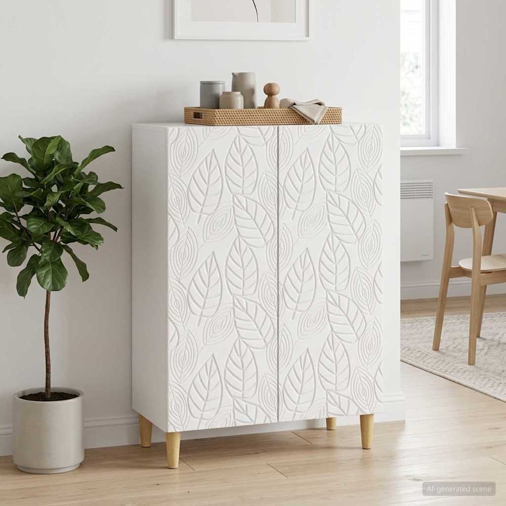 vidaXL Bufet Biały wysoki połysk 66 x 34,5 x 90 cm Drewno inżynieryjne