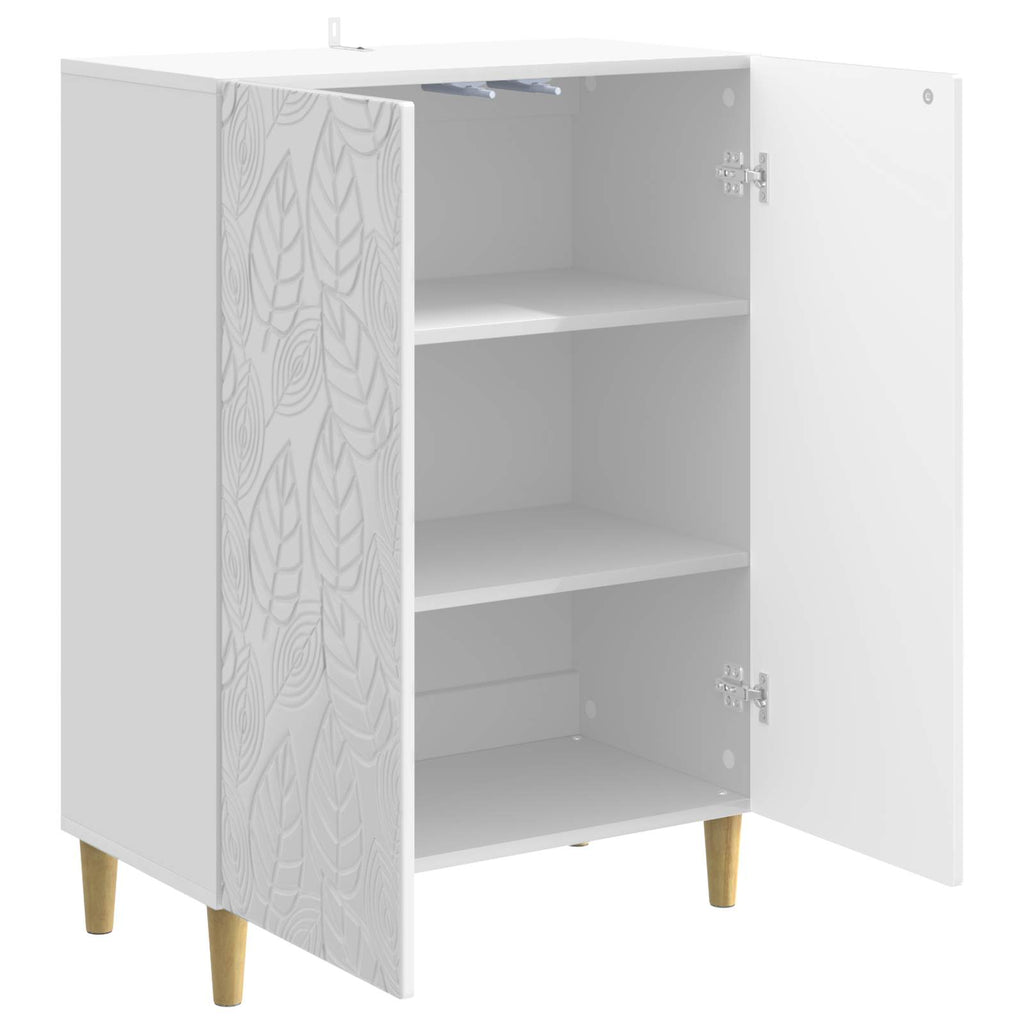 vidaXL Bufet Biały wysoki połysk 66 x 34,5 x 90 cm Drewno inżynieryjne
