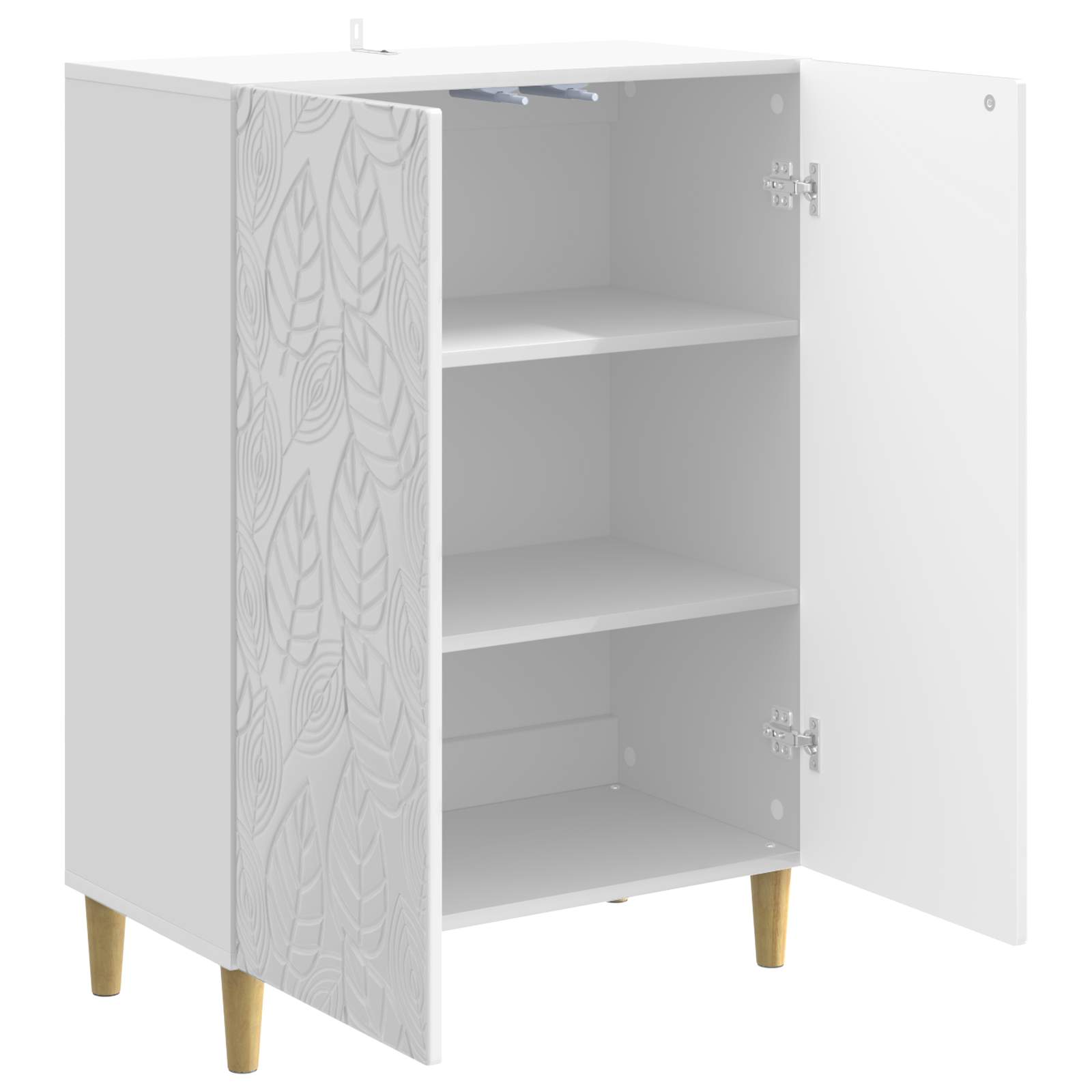 vidaXL Bufet Biały wysoki połysk 66 x 34,5 x 90 cm Drewno inżynieryjne
