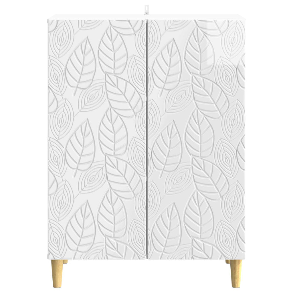 vidaXL Bufet Biały wysoki połysk 66 x 34,5 x 90 cm Drewno inżynieryjne