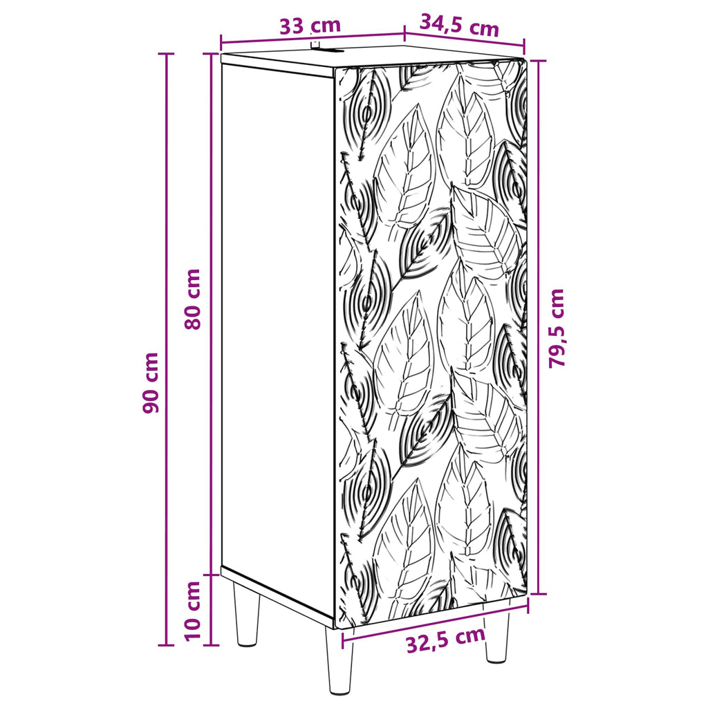 vidaXL Bufet Biały 33 x 34,5 x 90 cm Drewno inżynieryjne