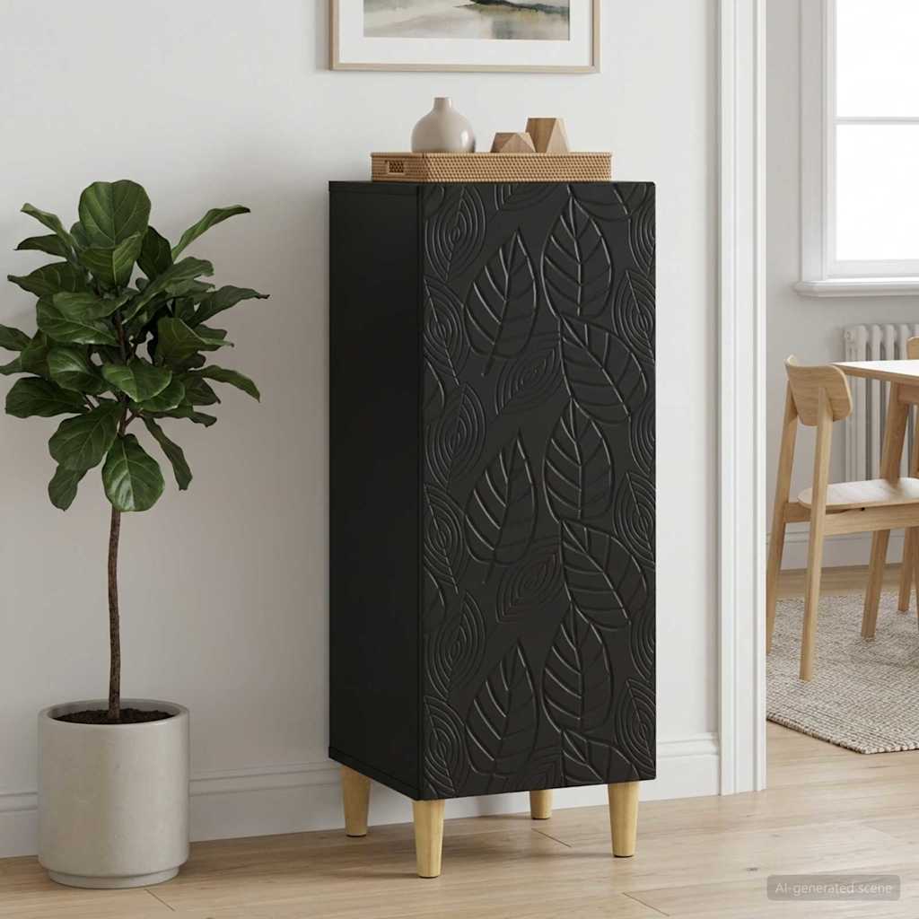 vidaXL Bufet Czarny 33 x 34,5 x 90 cm Drewno inżynieryjne