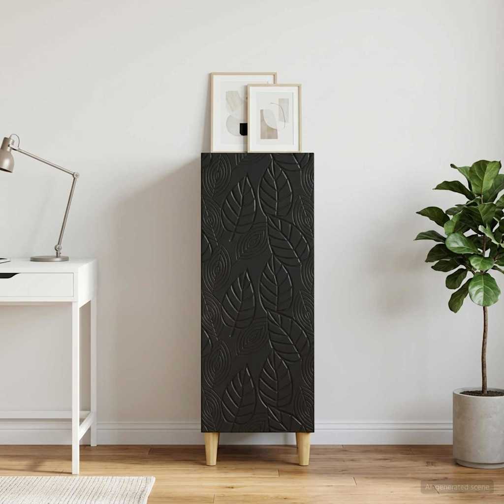 vidaXL Bufet Czarny 33 x 34,5 x 90 cm Drewno inżynieryjne
