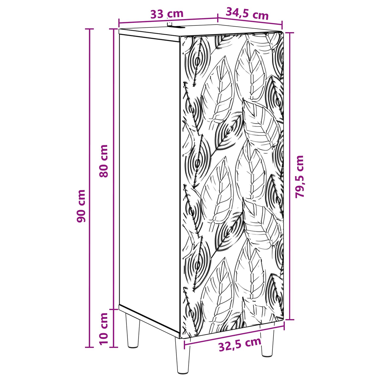 vidaXL Bufet Szary Sonoma 33 x 34,5 x 90 cm Drewno inżynieryjne