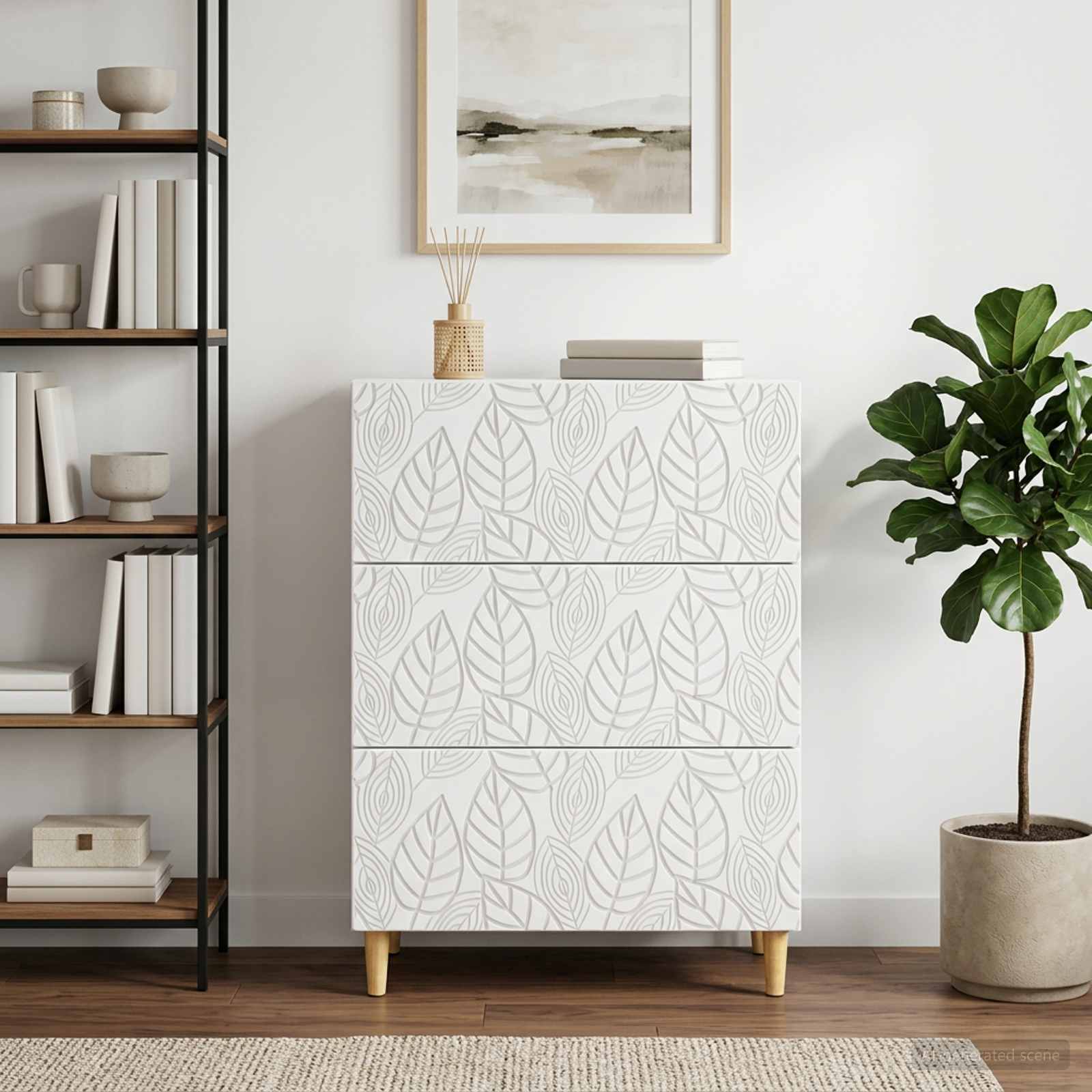 vidaXL Szafka z Szufladami Biały 66 x 34,5 x 90 cm Drewno inżynieryjne
