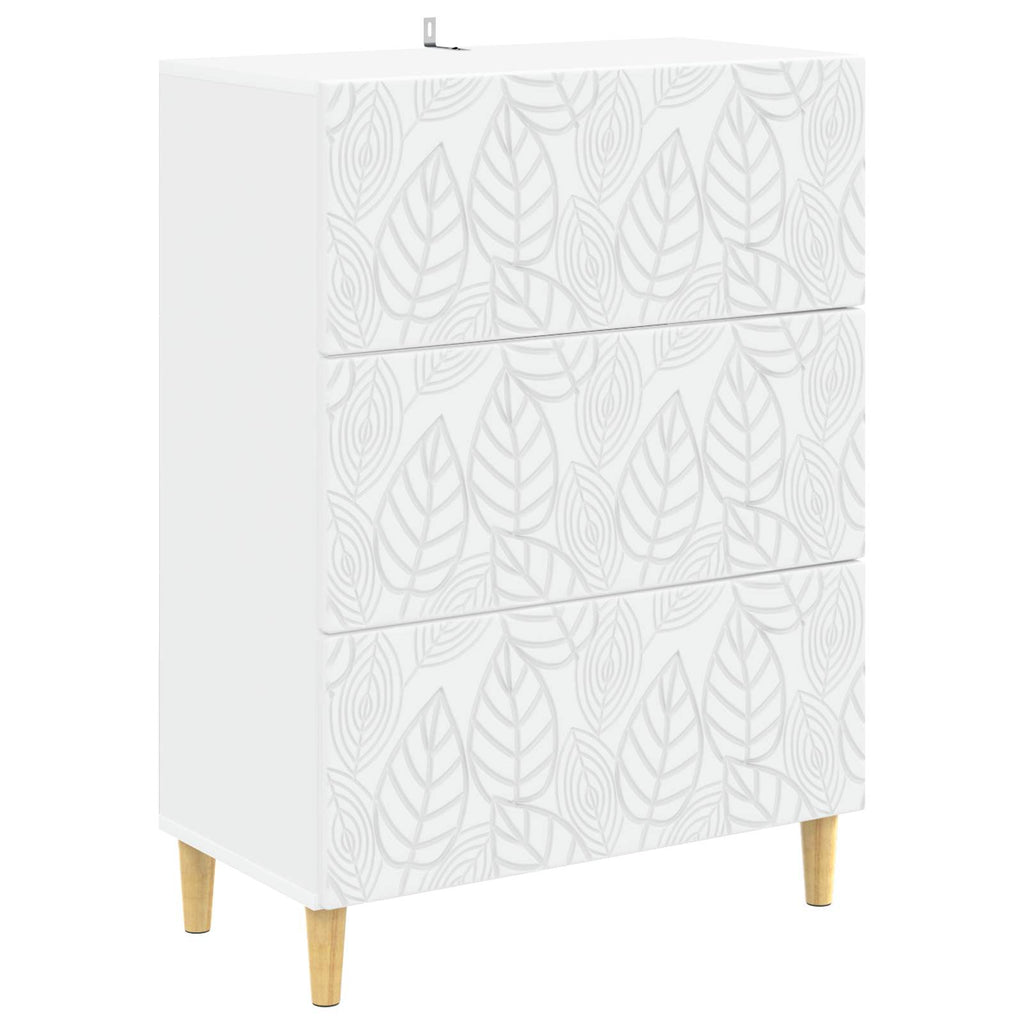 vidaXL Szafka z Szufladami Biały 66 x 34,5 x 90 cm Drewno inżynieryjne