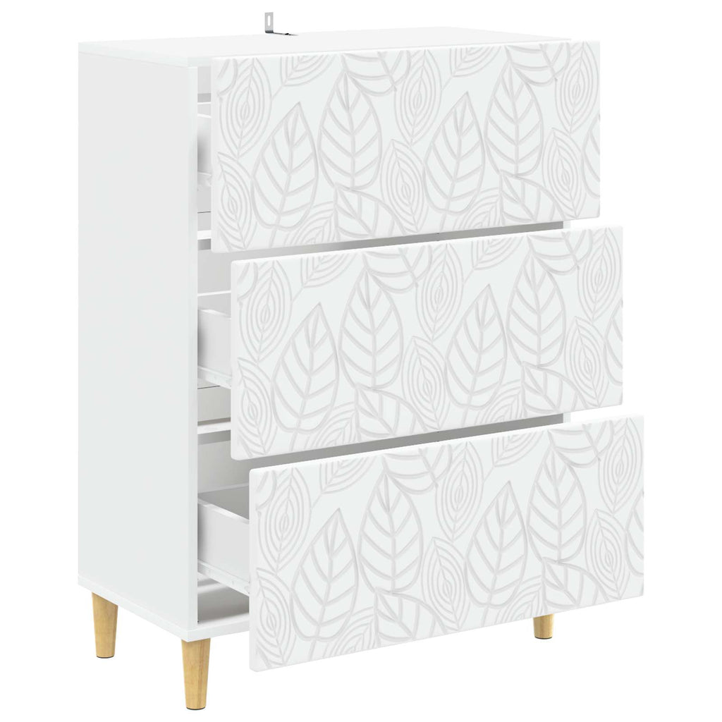 vidaXL Szafka z Szufladami Biały 66 x 34,5 x 90 cm Drewno inżynieryjne
