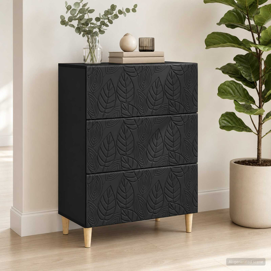vidaXL Szafka z Szufladami Czarny 66 x 34,5 x 90 cm