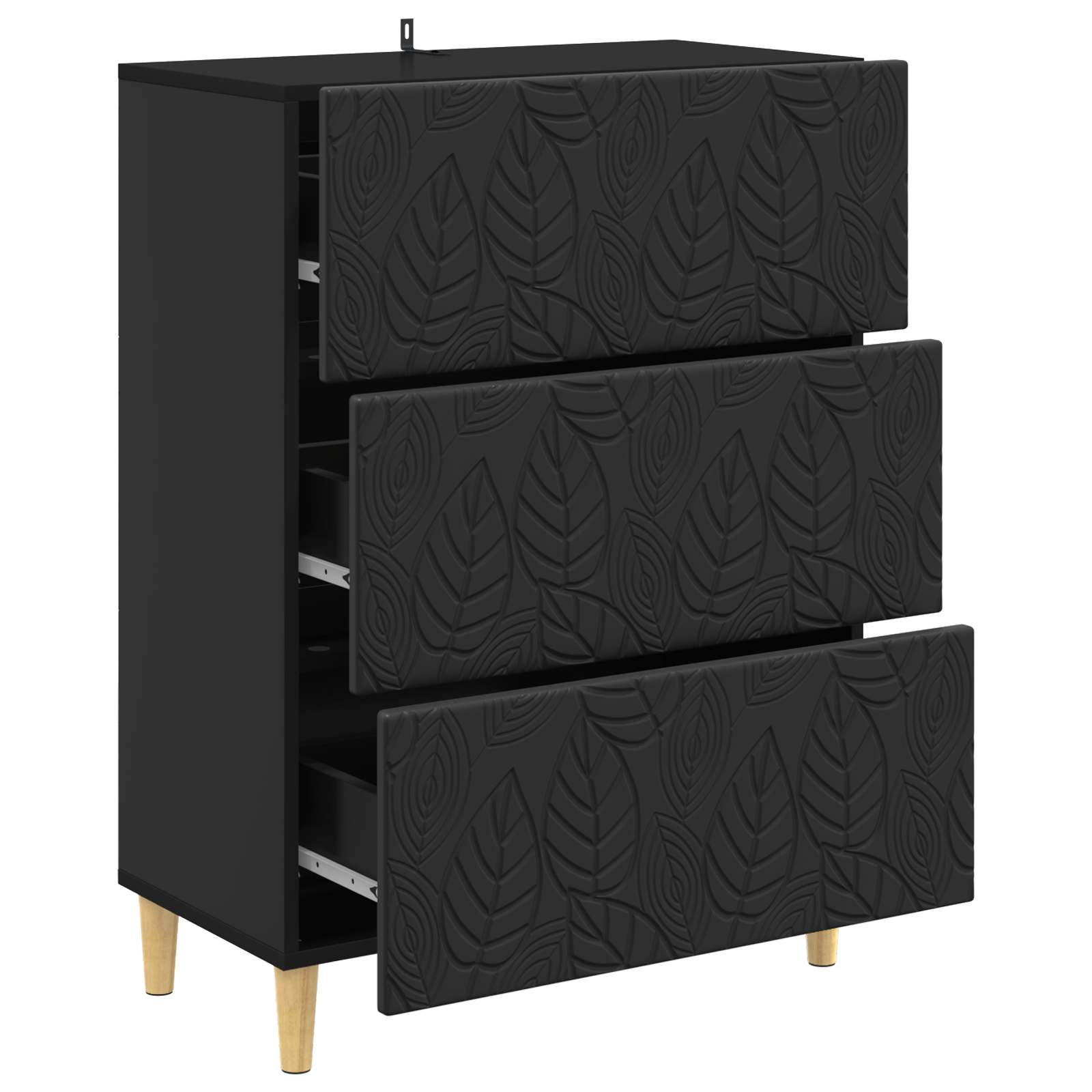 vidaXL Szafka z Szufladami Czarny 66 x 34,5 x 90 cm