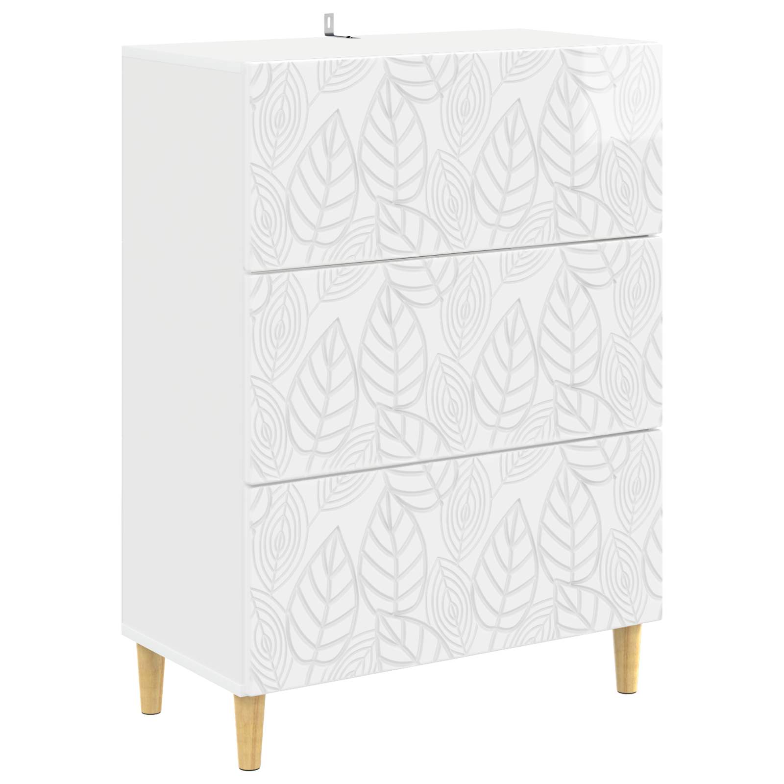 vidaXL Szafka z Szufladami Biały wysoki połysk 66 x 34,5 x 90 cm