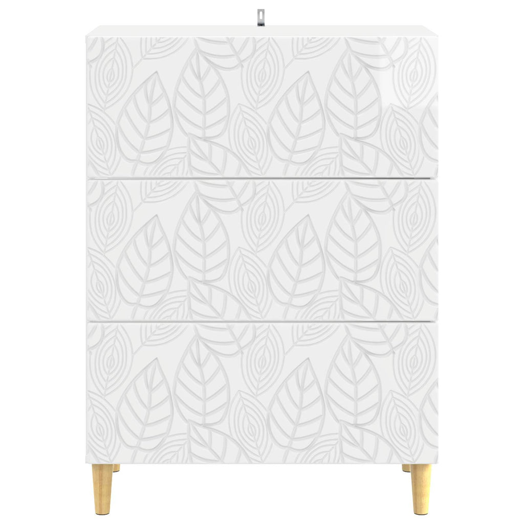 vidaXL Szafka z Szufladami Biały wysoki połysk 66 x 34,5 x 90 cm