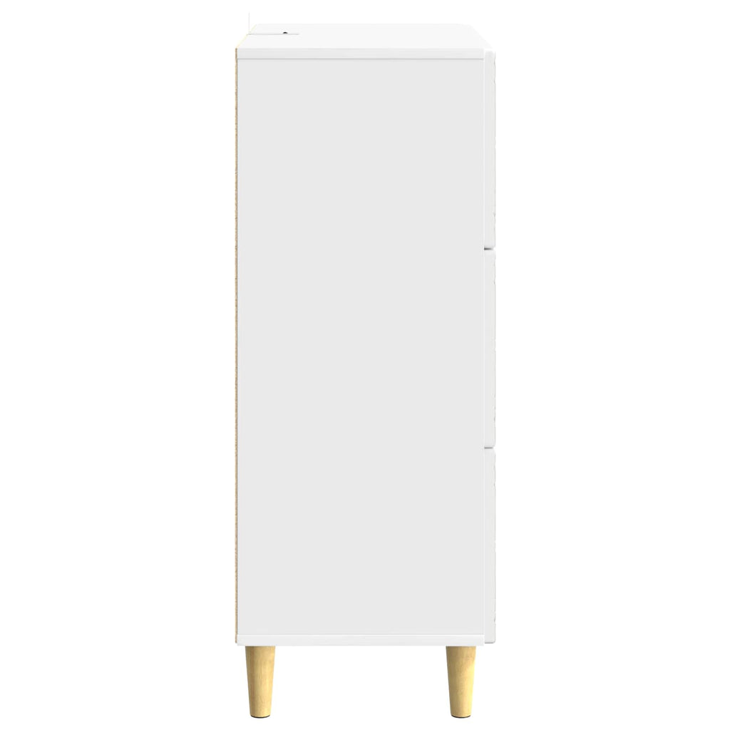 vidaXL Szafka z Szufladami Biały wysoki połysk 66 x 34,5 x 90 cm