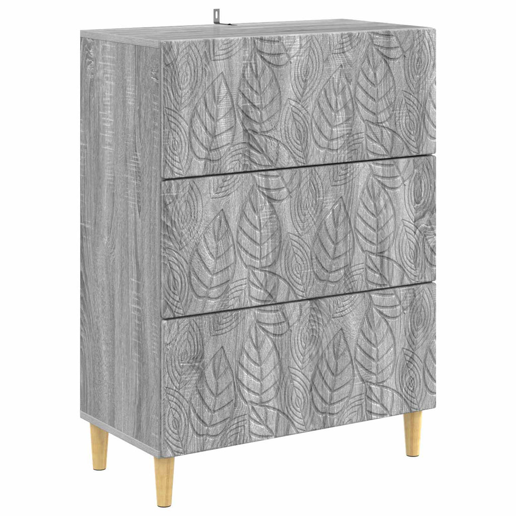 vidaXL Szafka z Szufladami Szary Sonoma 66 x 34,5 x 90 cm