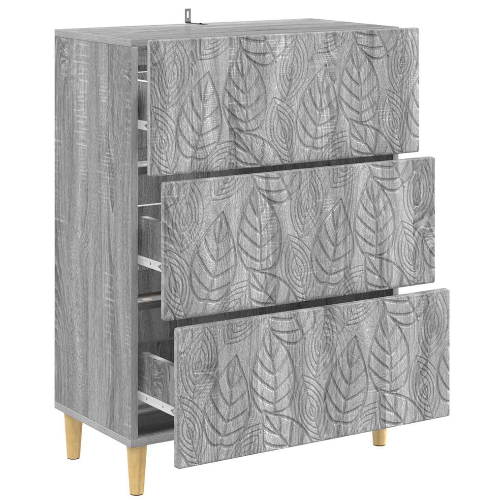 vidaXL Szafka z Szufladami Szary Sonoma 66 x 34,5 x 90 cm