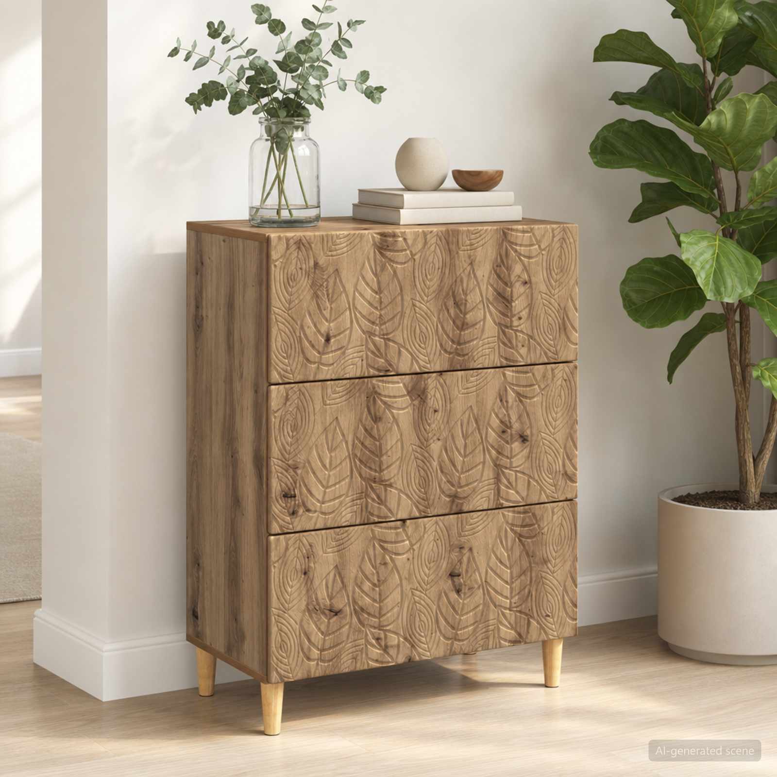 vidaXL Szafka z Szufladami 66 x 34,5 x 90 cm Drewno inżynieryjne