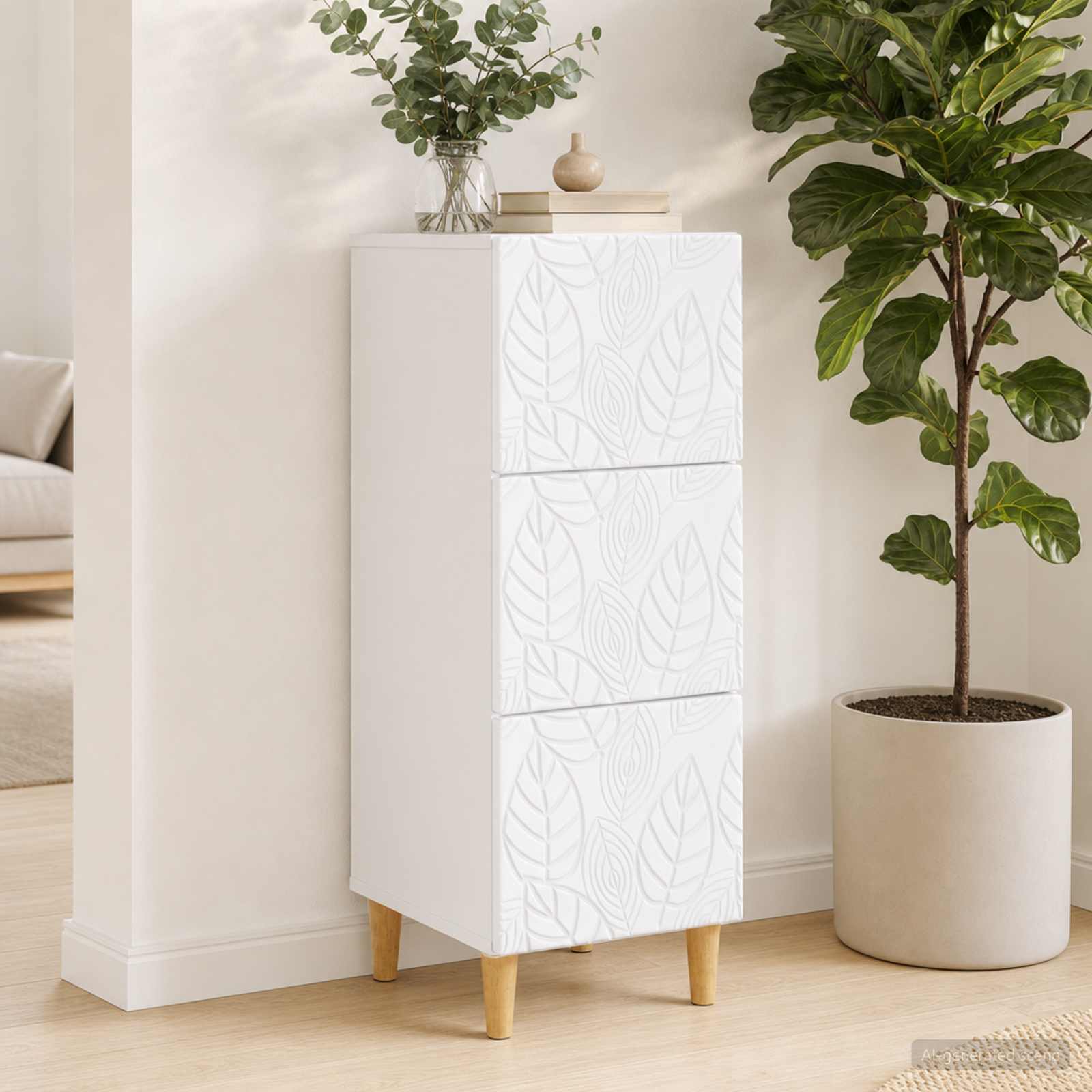 vidaXL Szafka z Szufladami 33 x 34,5 x 90 cm Drewno inżynieryjne Biały