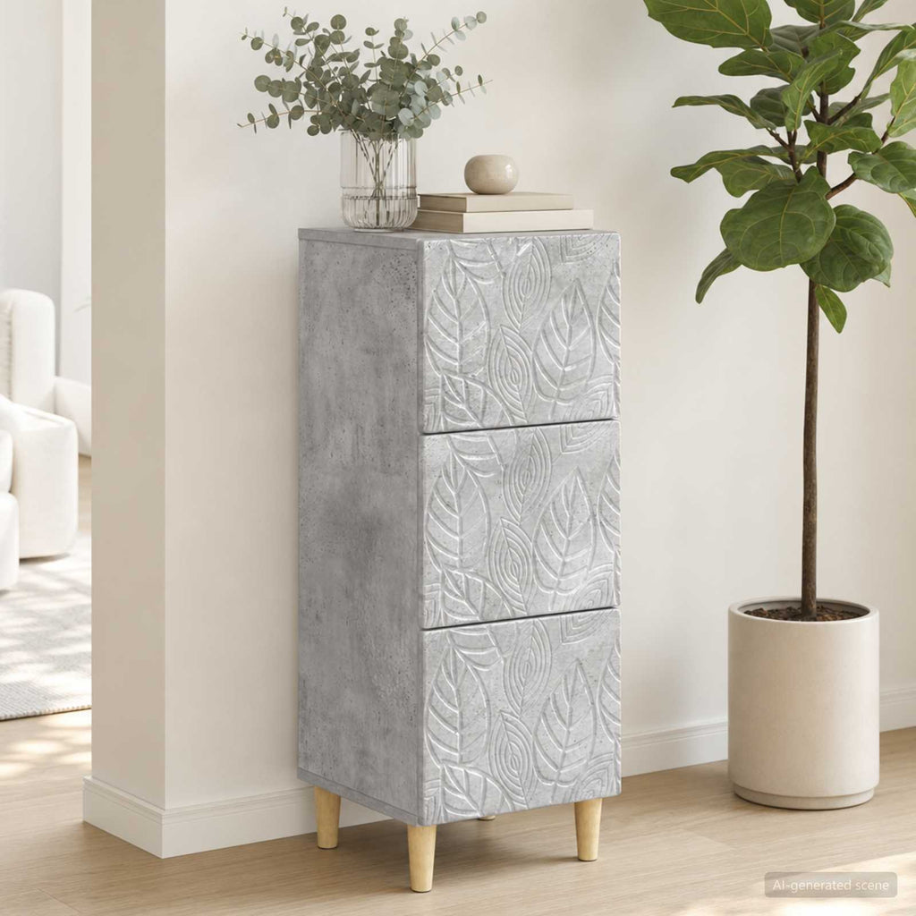 vidaXL Szafka z Szufladami Betonowy szary 33 x 34,5 x 90 cm