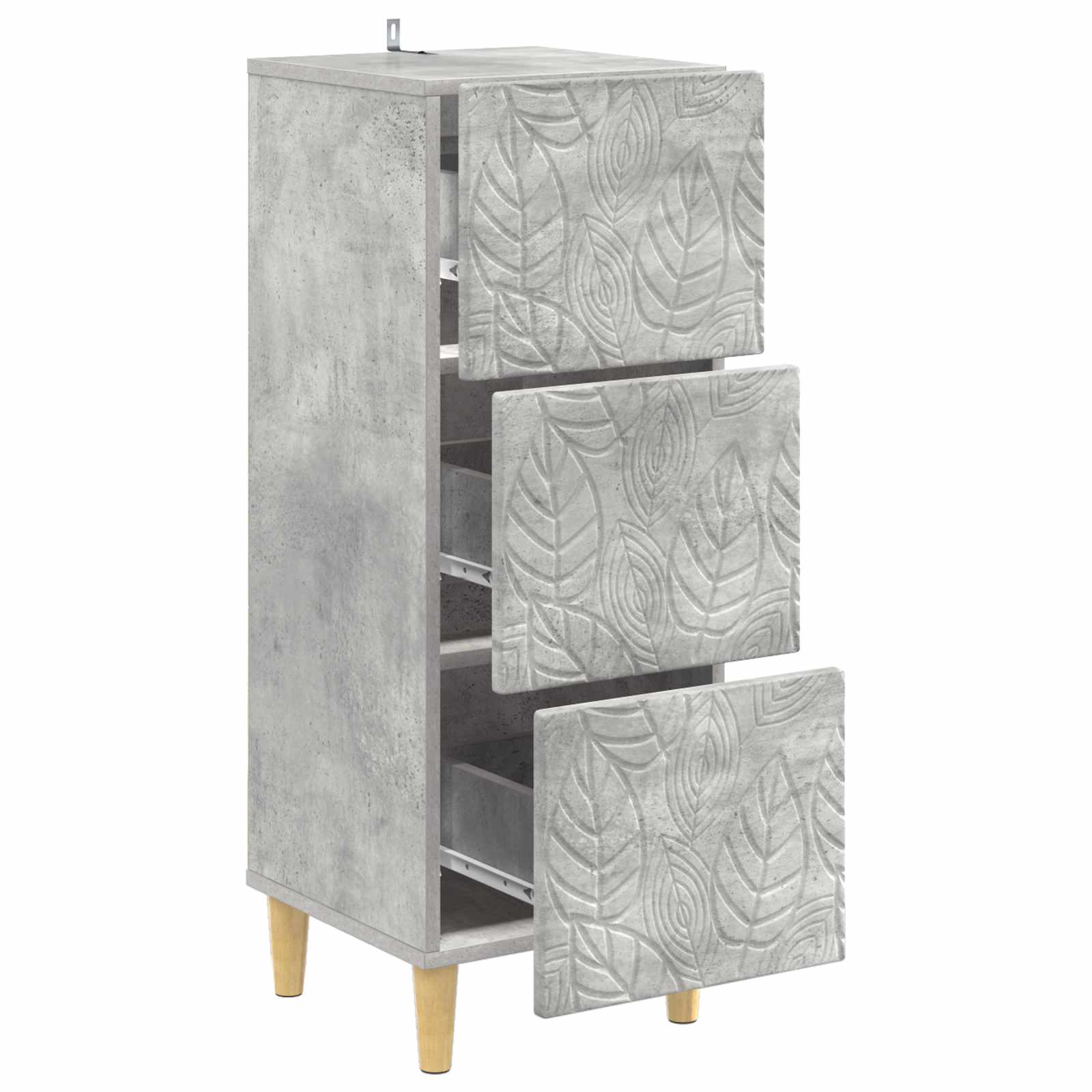 vidaXL Szafka z Szufladami Betonowy szary 33 x 34,5 x 90 cm