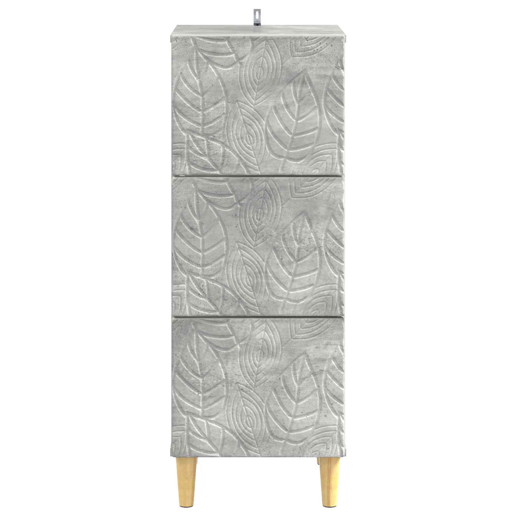 vidaXL Szafka z Szufladami Betonowy szary 33 x 34,5 x 90 cm