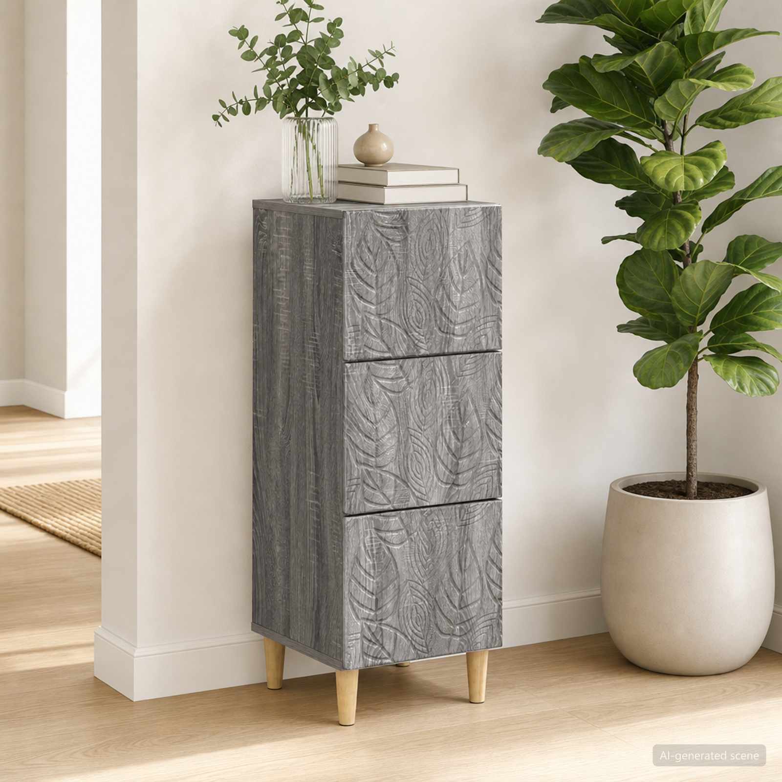 vidaXL Szafka z Szufladami Szary Sonoma 33 x 34,5 x 90 cm