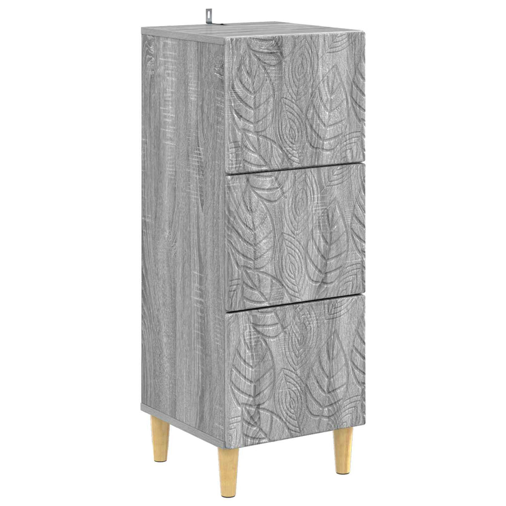 vidaXL Szafka z Szufladami Szary Sonoma 33 x 34,5 x 90 cm