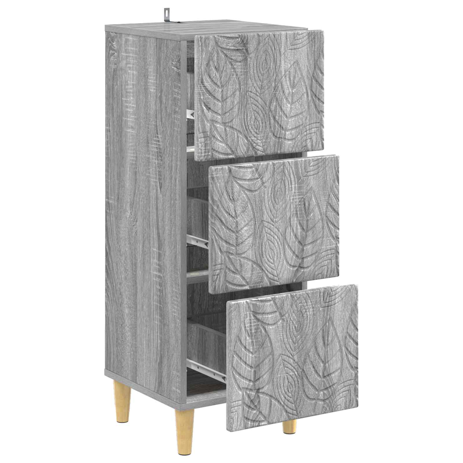 vidaXL Szafka z Szufladami Szary Sonoma 33 x 34,5 x 90 cm