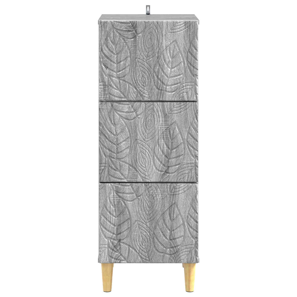 vidaXL Szafka z Szufladami Szary Sonoma 33 x 34,5 x 90 cm