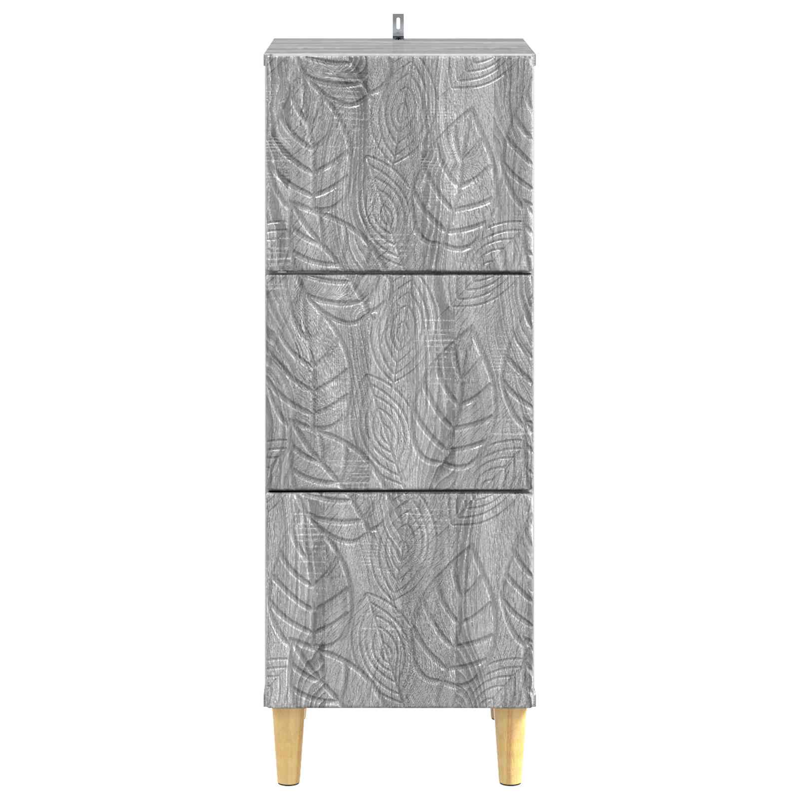 vidaXL Szafka z Szufladami Szary Sonoma 33 x 34,5 x 90 cm
