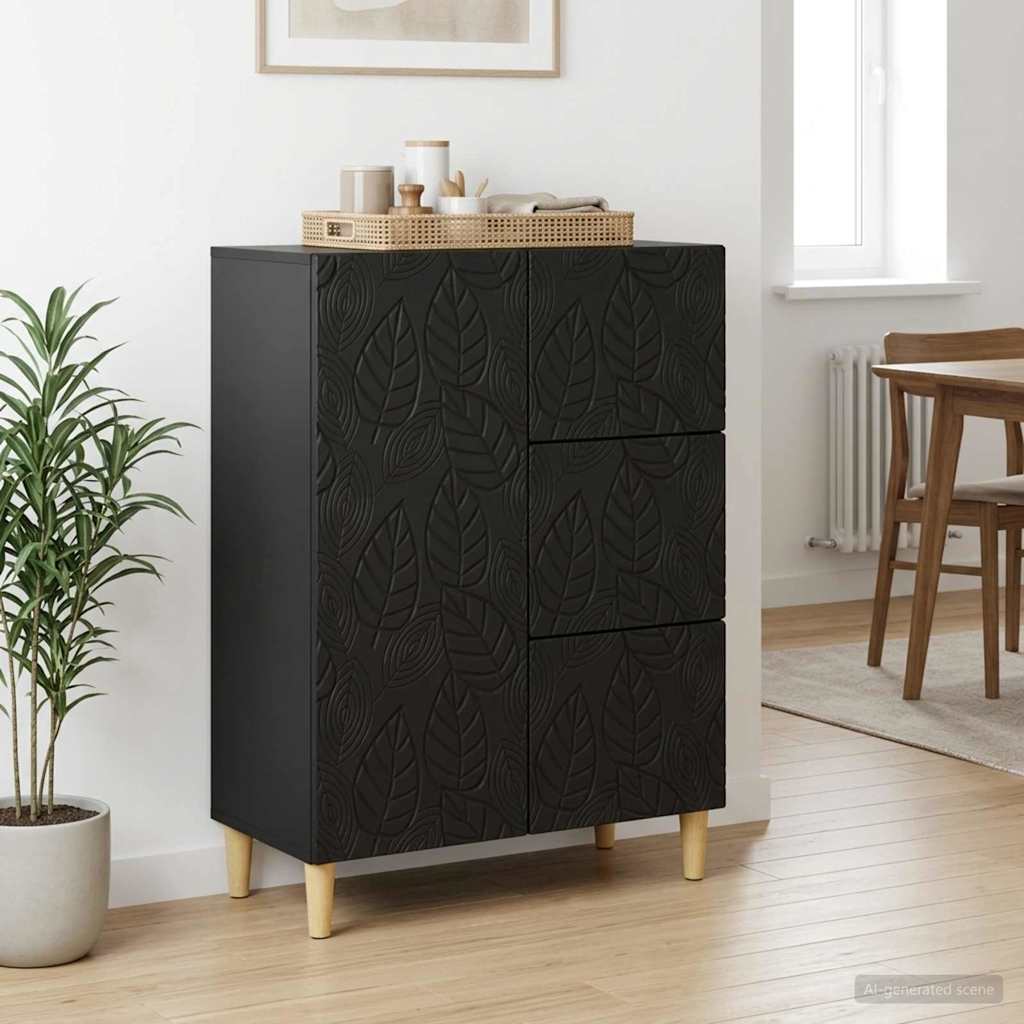 vidaXL Bufet Czarny 66 x 34,5 x 90 cm Drewno inżynieryjne