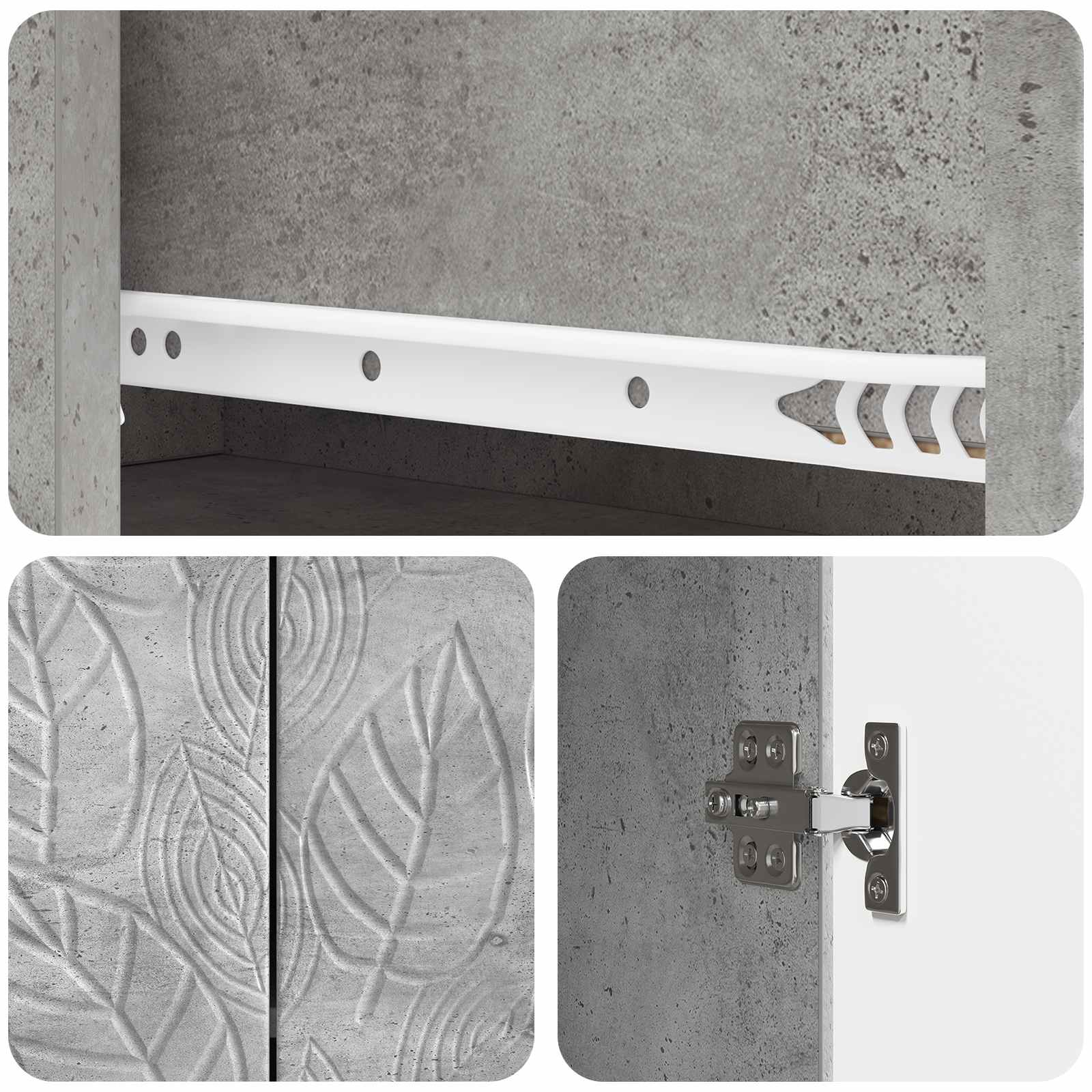 vidaXL Bufet Betonowy szary 66 x 34,5 x 90 cm Drewno inżynieryjne