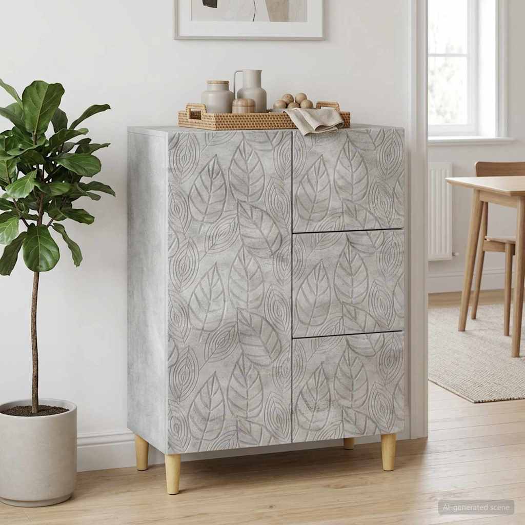 vidaXL Bufet Betonowy szary 66 x 34,5 x 90 cm Drewno inżynieryjne