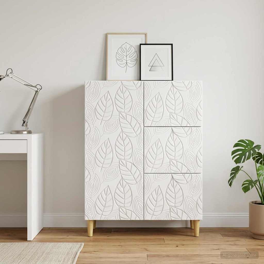 vidaXL Bufet Biały wysoki połysk 66 x 34,5 x 90 cm Drewno inżynieryjne