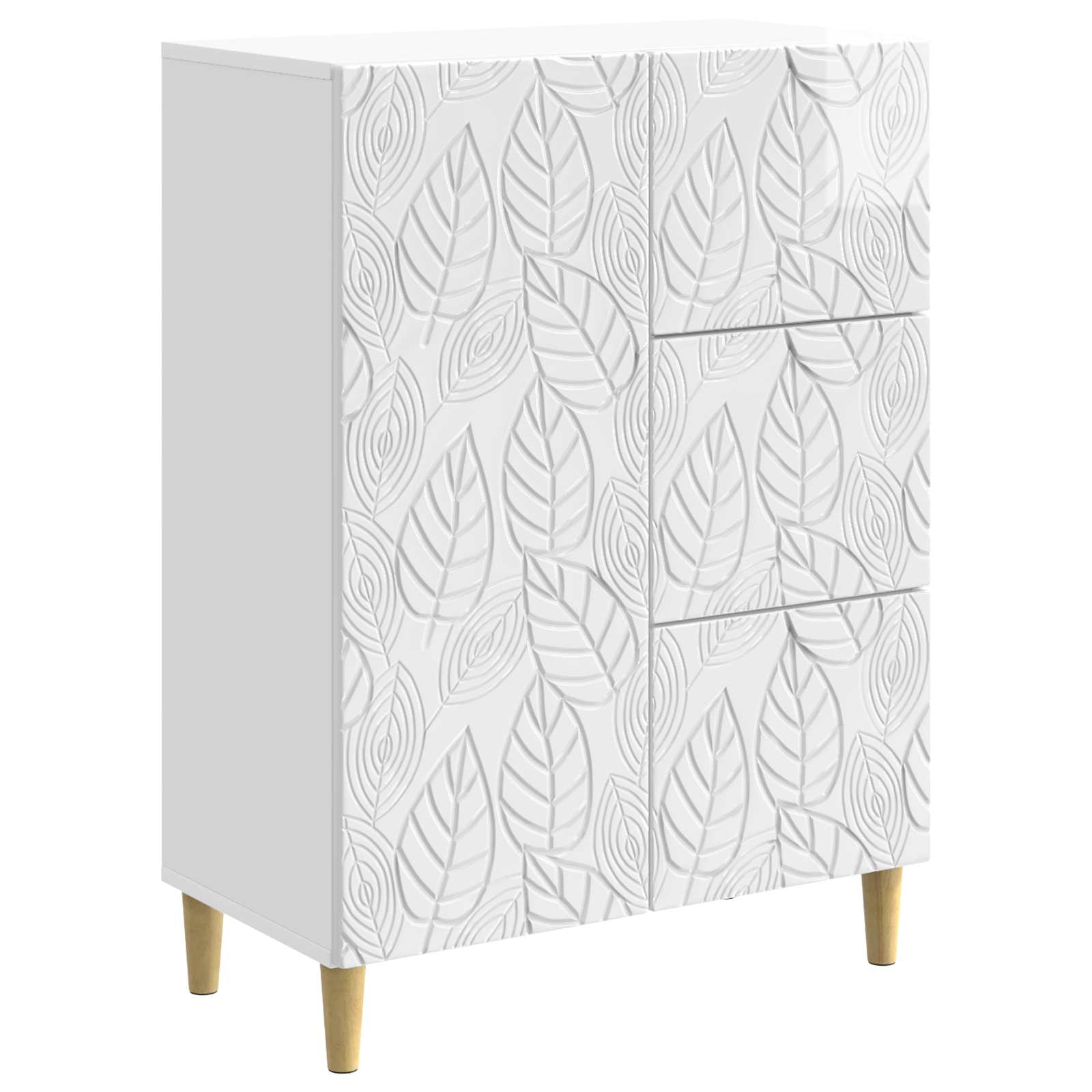 vidaXL Bufet Biały wysoki połysk 66 x 34,5 x 90 cm Drewno inżynieryjne