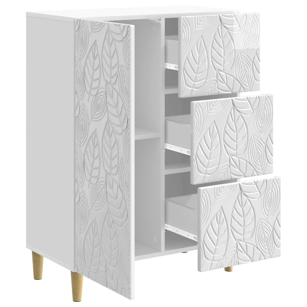 vidaXL Bufet Biały wysoki połysk 66 x 34,5 x 90 cm Drewno inżynieryjne