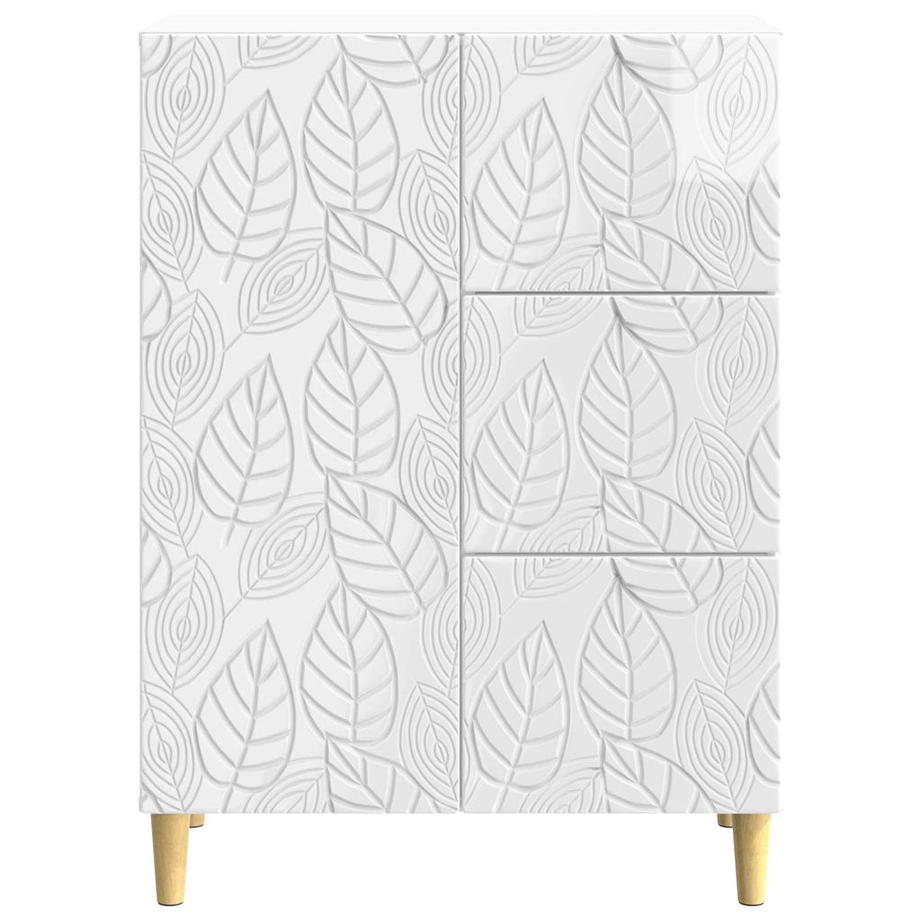 vidaXL Bufet Biały wysoki połysk 66 x 34,5 x 90 cm Drewno inżynieryjne