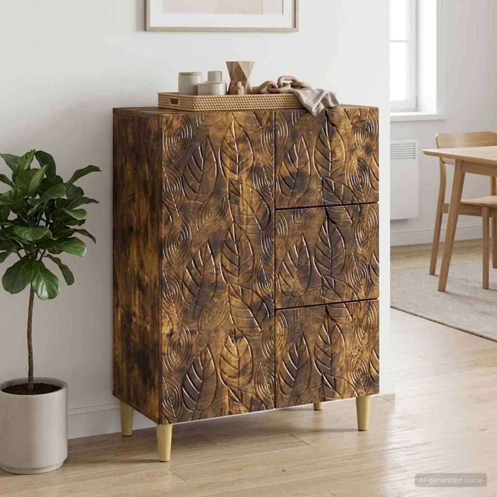 vidaXL Bufet Dąb wędzony 66 x 34,5 x 90 cm Drewno inżynieryjne