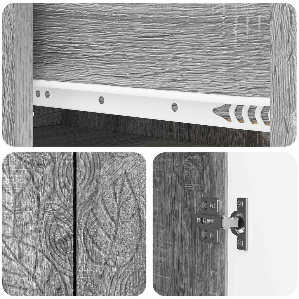vidaXL Bufet Szary Sonoma 66 x 34,5 x 90 cm Drewno inżynieryjne