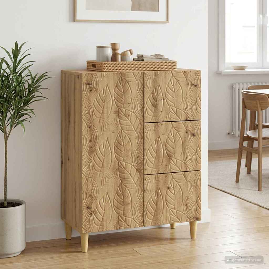 vidaXL Bufet Dąb artisan 66 x 34,5 x 90 cm Drewno inżynieryjne