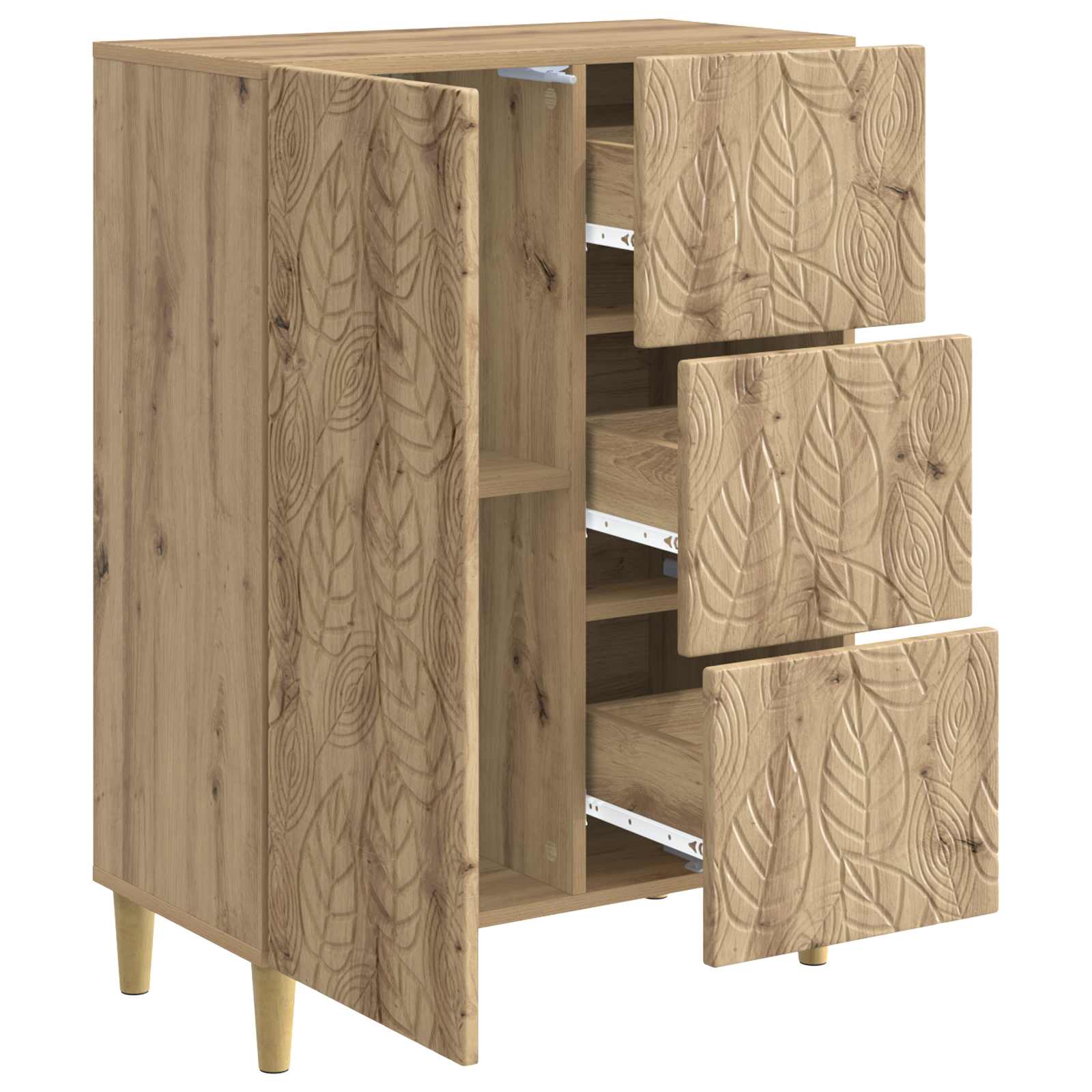 vidaXL Bufet Dąb artisan 66 x 34,5 x 90 cm Drewno inżynieryjne