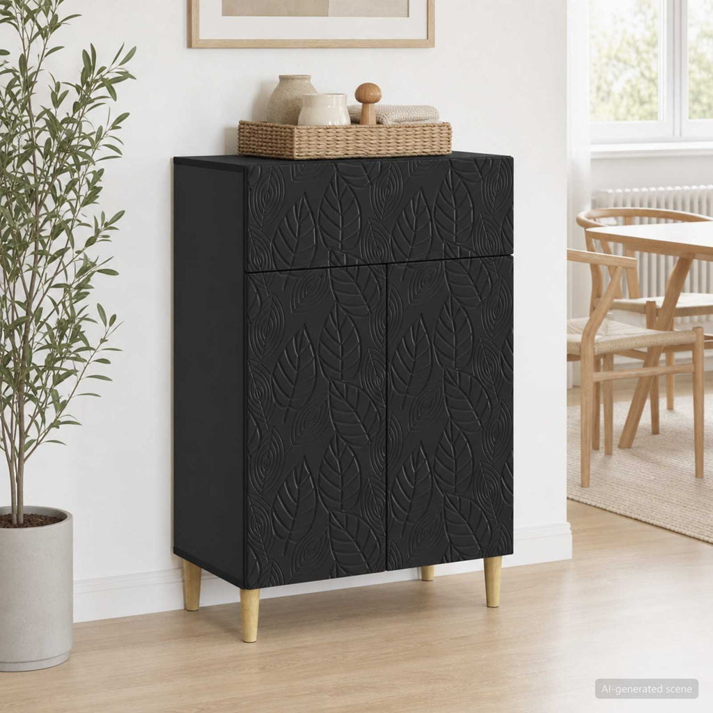 vidaXL Bufet Czarny 66 x 34,5 x 90 cm Drewno inżynieryjne