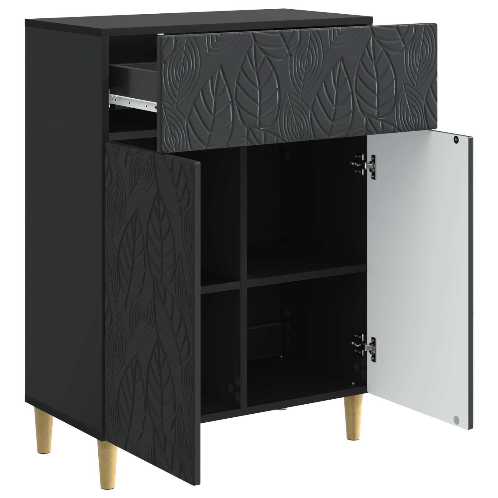 vidaXL Bufet Czarny 66 x 34,5 x 90 cm Drewno inżynieryjne
