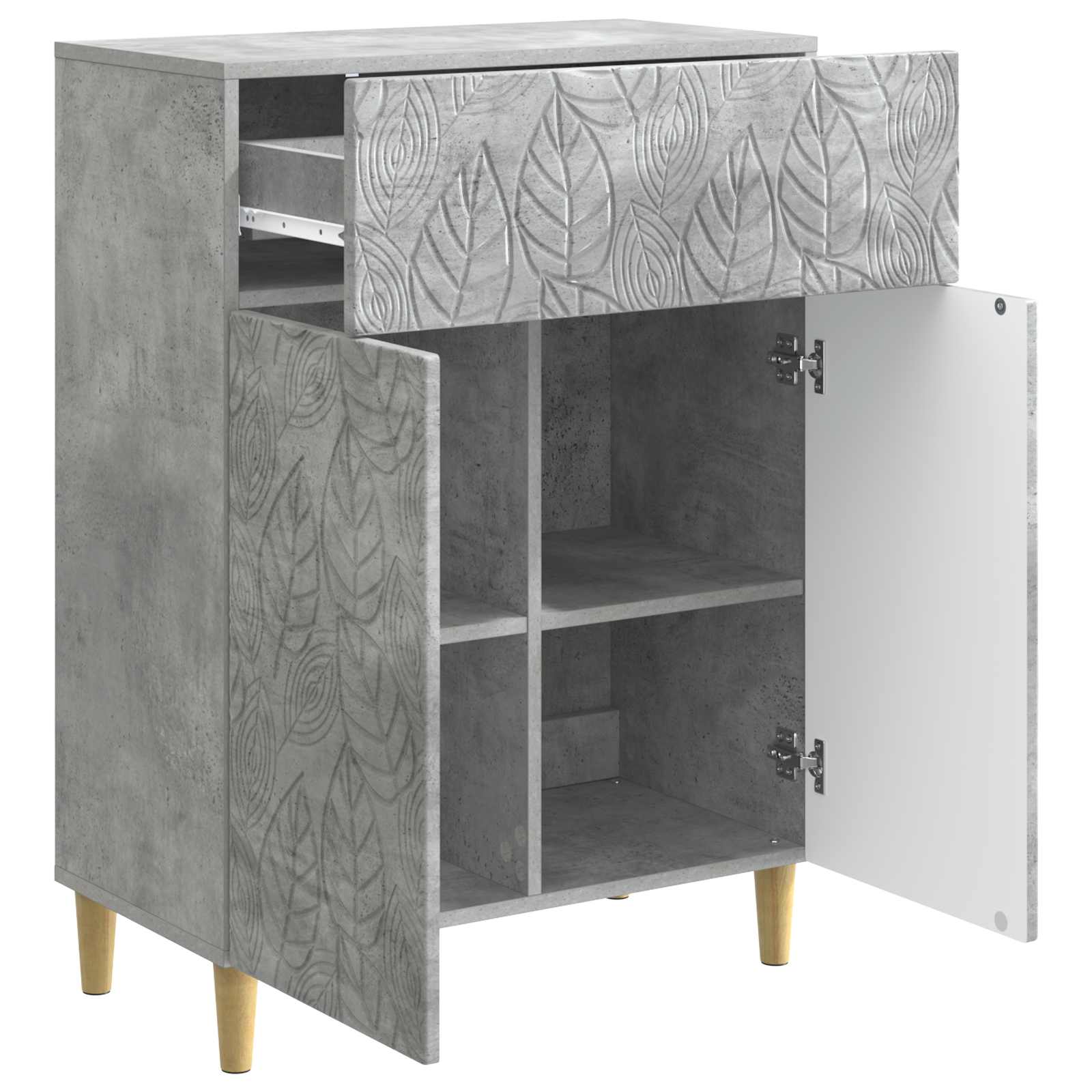 vidaXL Bufet Betonowy szary 66 x 34,5 x 90 cm Drewno inżynieryjne
