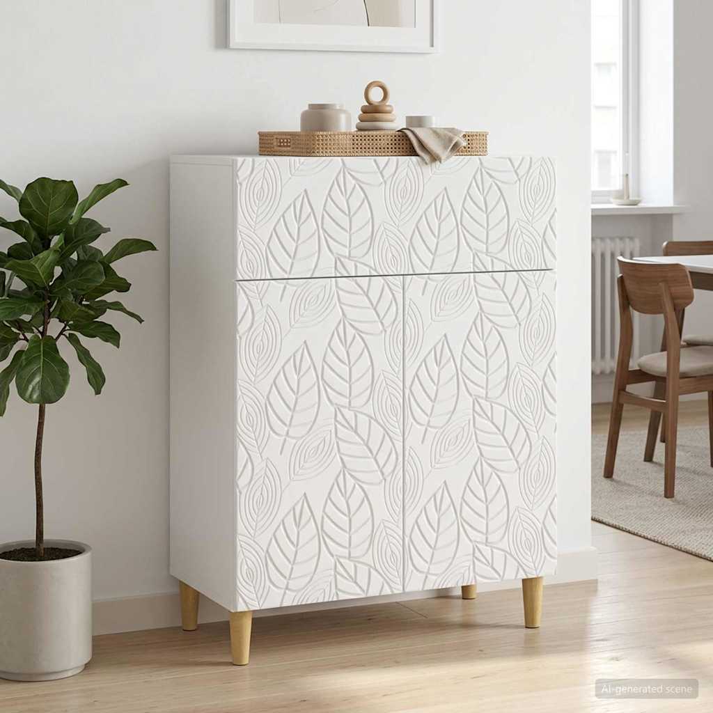 vidaXL Bufet Biały wysoki połysk 66 x 34,5 x 90 cm Drewno inżynieryjne