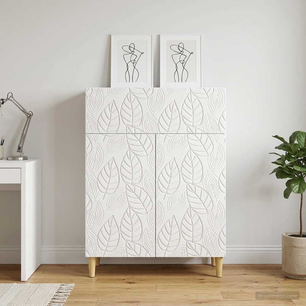 vidaXL Bufet Biały wysoki połysk 66 x 34,5 x 90 cm Drewno inżynieryjne